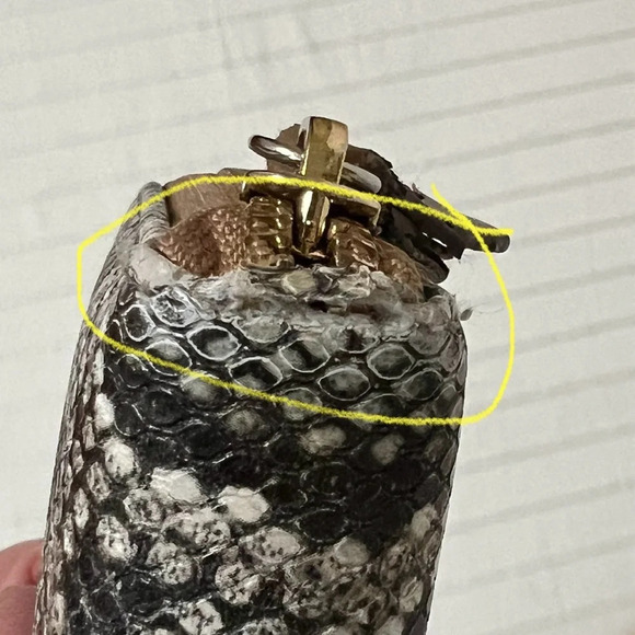 Ann Klein snakeskin wallet  brown/cream - Picture 6 of 16